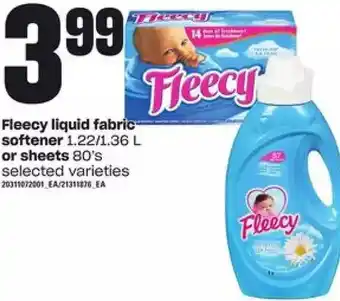 Zehrs Markets Fleecy liquid fabric softener or sheets offer