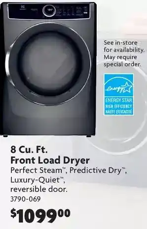 Home Hardware 8 cu. ft. front load dryer offer