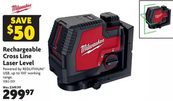 Home Hardware Rechargeable cross line laser level offer