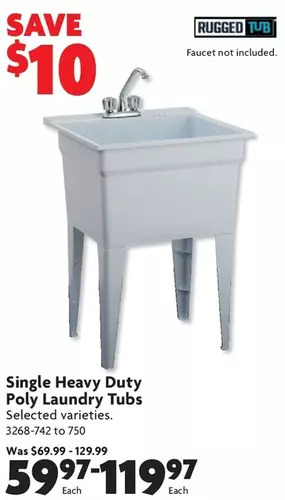 Home Hardware Single heavy duty poly laundry tub offer