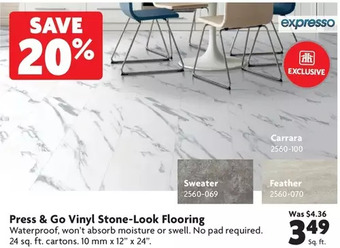 Home Hardware Press and go vinyl stone-look flooring offer