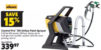 Home Hardware Control pro 150 airless paint sprayer offer