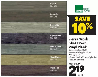 Home Hardware Sierra work glue down vinyl plank offer