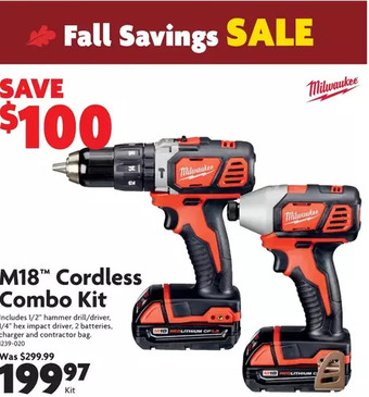 Home Hardware M18 cordless combo kit offer