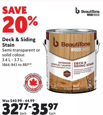 Home Hardware Deck & siding stain offer