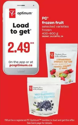Independent Grocer Pc frozen fruit offer