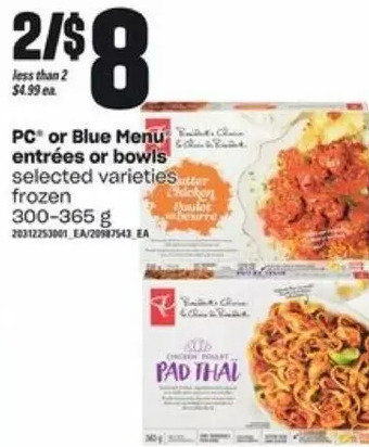 Independent Grocer Pc or blue menu entrées or bowls offer