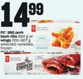 Independent Grocer Pc bbq pork back ribs or wings offer