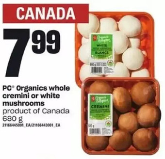 Independent Grocer Pc organics whole cremini or white mushrooms offer