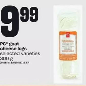 Independent Grocer Pc goat cheese logs offer