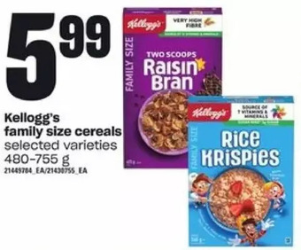 Independent Grocer Kellogg's family size cereals offer