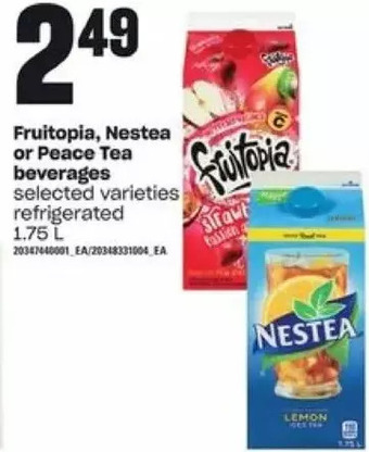 Independent Grocer Fruitopia, nestea or peace tea beverages offer