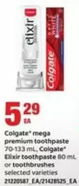 Independent Grocer Colgate mega premium toothpaste, colgate elixir toothpaste or toothbrushes offer