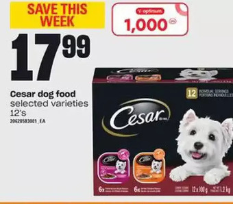 Valu-mart Cesar dog food offer