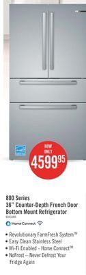 The Brick Bosch 800 series 21 cu. ft. french-door refrigerator - b36cl80sns offer