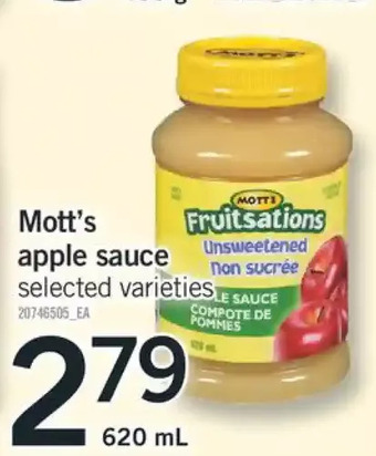 Fortinos Mott's apple sauce offer