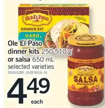 Fortinos Ole el paso dinner kits or salsa offer