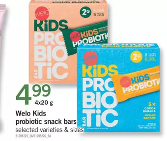 Fortinos Welo kids probiotic snack bars offer