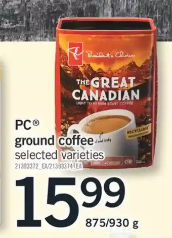 Fortinos Pc ground coffee offer