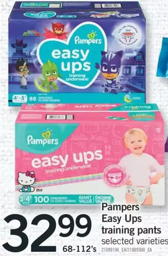 Fortinos Pampers easy ups training pants offer