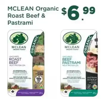Fortinos Mclean organic roast beef & pastrami offer
