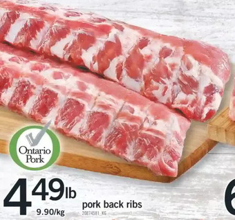Fortinos Pork back ribs offer