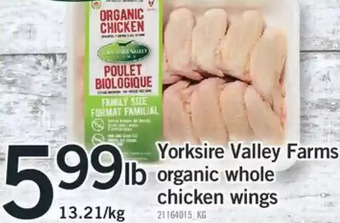 Fortinos Yorkshire valley farms organic whole chicken wings offer