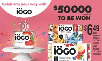 Fortinos Iogo canadian harvest | iovo creamy offer