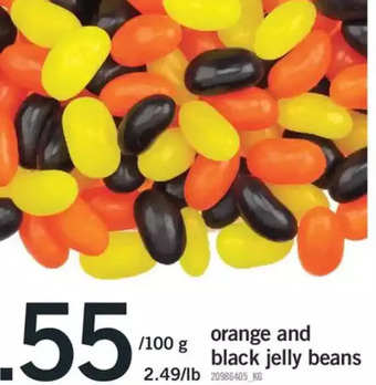Fortinos Orange and black jelly beans offer