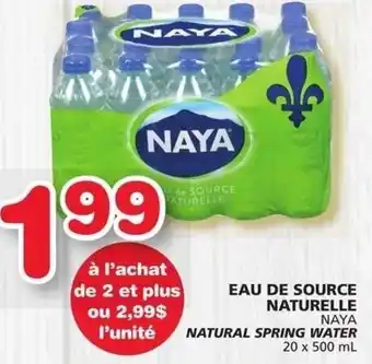 IGA Eau De Source Naturelle 20 x 500ml offer