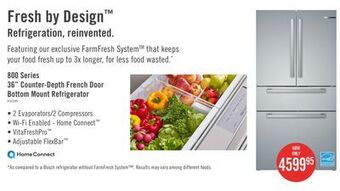 The Brick Bosch 800 series 21 cu. ft. french-door refrigerator - b36cl80sns offer