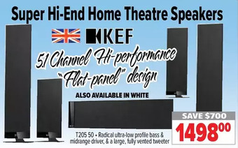 2001 Audio Video Kef super hi-end home theatre speakers offer