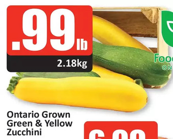Starsky Ontario grown green & yellow zucchini offer