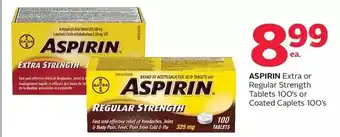 Rexall Aspirin extra or regular strength tablets or coated caplets offer