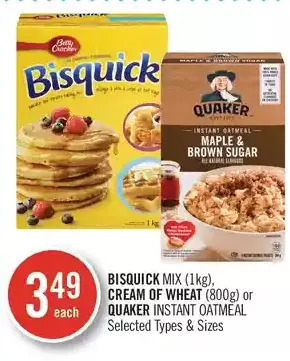 Shoppers Drug Mart Bisquick mix, cream of wheat or quaker instant oatmeal offer