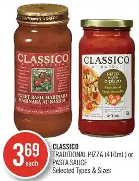 Shoppers Drug Mart Classico traditional pizza or pasta sauce offer