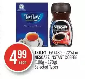 Shoppers Drug Mart Tetley tea or nescafé instant coffee offer