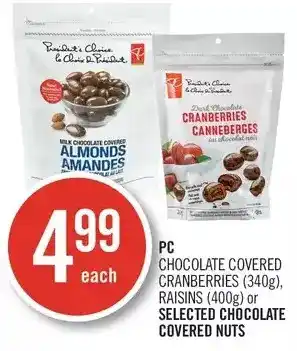 Shoppers Drug Mart Pc chocolate covered cranberries or chocolate covered nuts offer
