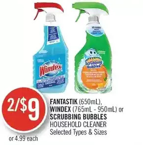 Shoppers Drug Mart Fantastik, windex or scrubbing bubbles household cleaner offer
