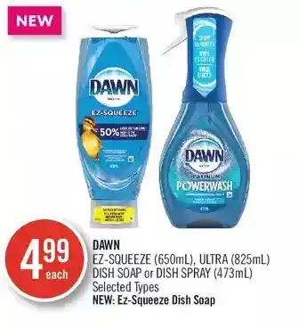 Shoppers Drug Mart Dawn ez-squeeze, ultra dish soap or dish spray offer