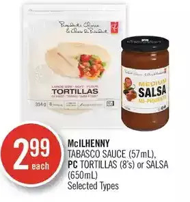 Shoppers Drug Mart Mcilhenny tabasco sauce, pc tortillas or salsa offer