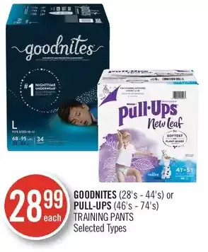 Shoppers Drug Mart Goodnites or pull-ups training pants offer