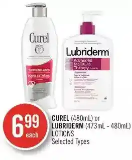 Shoppers Drug Mart Curel or lubriderm lotions offer