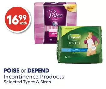 Shoppers Drug Mart Poise or depend incontinence products offer