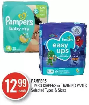 Shoppers Drug Mart Pampers jumbo diapers or training pants offer