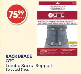 Shoppers Drug Mart Otc back brace offer