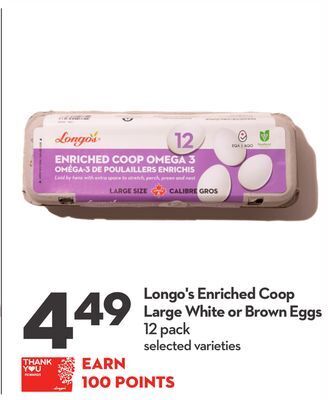 Longo's Longo's enriched coop large white or brown eggs offer