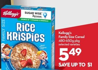 Longo's Kellogg's family size cereal offer