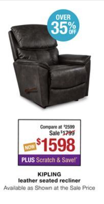 La Z Boy Kipling leather seated recliner offer