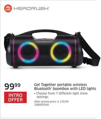 The Source Headrush get together portable wireless bluetooth boombox with led lights offer